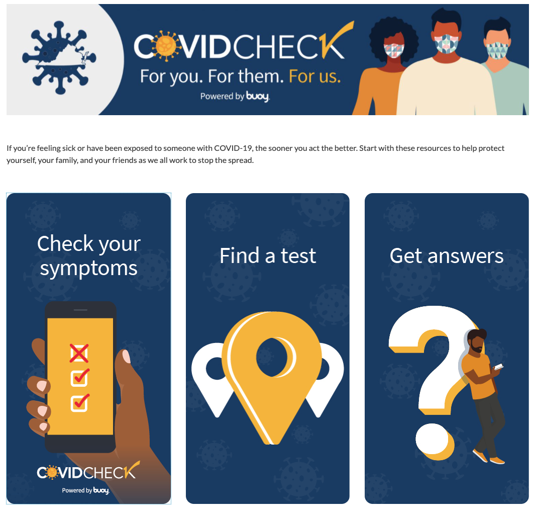 COVIDcheck interactive tool VDH